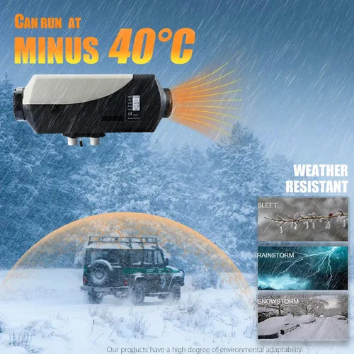 Miniatura 5 de WAYSKA - Calentador de aire diésel de 12 V, 1.3 galones, 2 kW, silenciador, calentador de estacionamiento diésel con termostato LCD y control remoto