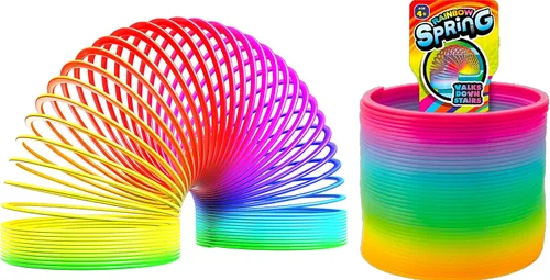 Miniatura 8 de JA-RU Big Rainbow Spring Toys for Kids (3 unidades) - Juguete clásico de resorte helicoidal de plástico Juguetes para ansiedad para aliviar