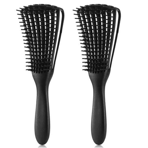 Miniatura 23 de Cepillo para el cabello, cepillo desenredante para cabello afroamericano/africano texturizado 3a a 4c rizado