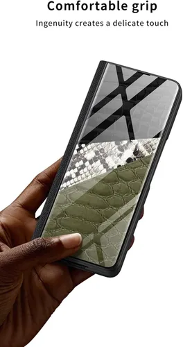 Miniatura 7 de Funda para Samsung Galaxy Z Fold 5 5G con bolsillo para S-Pen Holder Pocket, Kickstand,Luxury Flip Plating a prueba de golpes de cuero híbrido todo