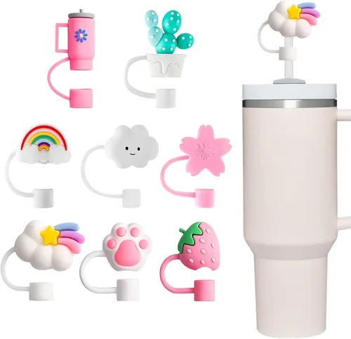 Miniatura 21 de LDKEDKF 11 piezas de cubiertas para pajitas de vaso Stanley, tapa de silicona para pajitas de vaso Stanley de 30 y 40 onzas con vasos, accesorios