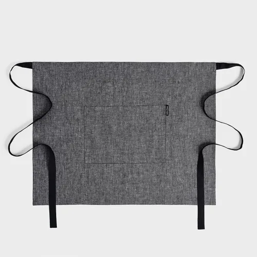 Miniatura 15 de Solino Home Delantal de lino estilo bistró para servidor, lazos extralargos con bolsillos, medio delantal de lino 100% puro para hombres y mujeres