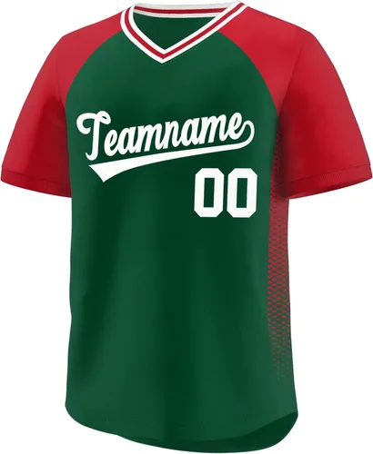 Miniatura 15 de Camiseta de béisbol personalizada con cuello en V para hombres, mujeres y jóvenes, camisetas de béisbol personalizadas con costuras o estampadas