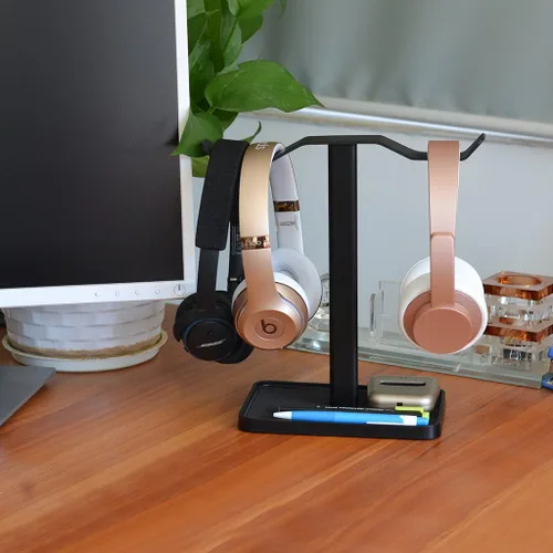 Miniatura 6 de Avantree Neetto HS908 - Soporte Dual para Auriculares de Escritorio, Respaldo para Auriculares de Aluminio y Metal