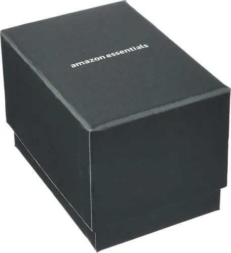 Miniatura 4 de Amazon Essentials Reloj Analógico de Banda de Cuero de 42mm Fácil de Leer para Hombres Negro/Plata