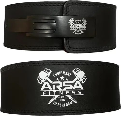 Arsa Fitness - Cinturón de palanca ajustable para levantamiento de pesas para hombres y mujeres, piel de vaca real para levantamiento de pesas,