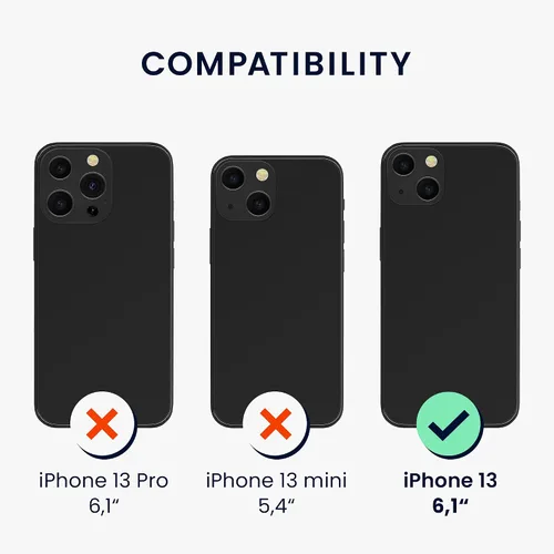 Miniatura 6 de kwmobile Funda cruzada compatible con Apple iPhone 13, funda de silicona TPU con correa, color violeta burdeos