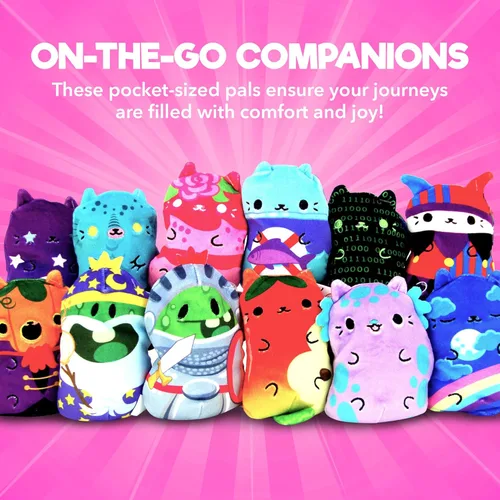 Miniatura 4 de Cats vs Pickles Paquete de 2 bolsas misteriosas rellenas de frijoles de ola fucsia, rellenos de calcetines, bolsas ciegas para niñas y niños