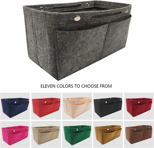 Miniatura 28 de LEXSION Organizador de fieltro para bolso – Bolsa de bolsillo múltiple en bolsa organizadora