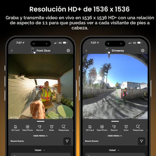 Miniatura 4 de Wyze Timbre de video con batería, cámara inalámbrica, 1536 x 1536 HD+ con visión nocturna a color, audio de 2 vías, vista 1:1 de cabeza a pies
