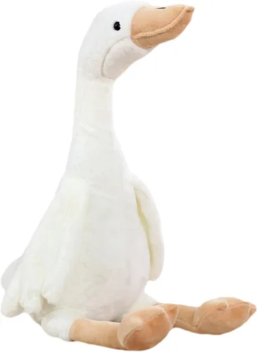 zhidiloveyou Peluche de ganso de 15.7 pulgadas, juguete de cisne de peluche para niños y adultos, color blanco