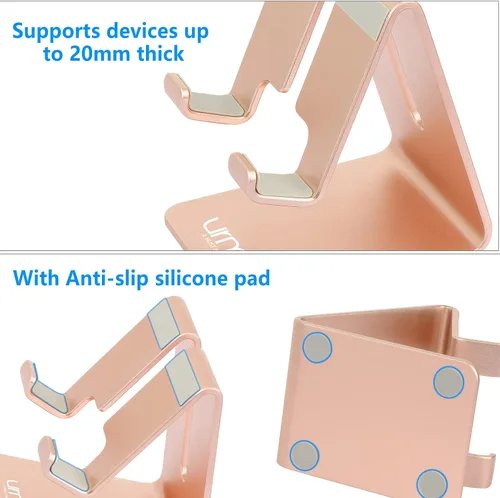 Miniatura 3 de Urmust Soporte de teléfono celular para escritorio, soporte de teléfono para iPhone 15 14 13 12 11 Pro Max X Xr 8 Plus 7 6, tablet (4-10 pulgadas)
