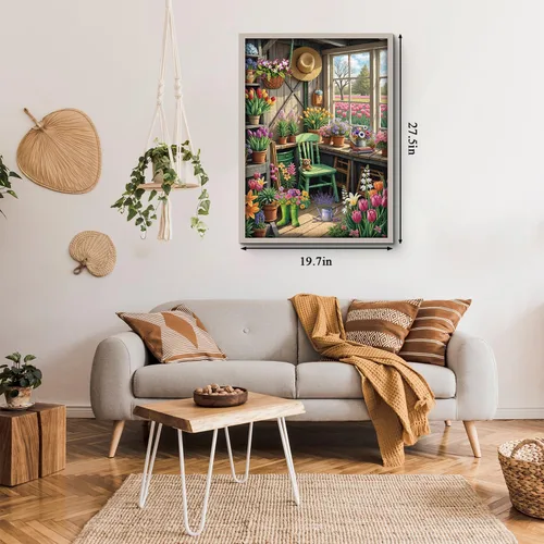 Miniatura 3 de Rompecabezas de jardín de plantas de flores de 1000 piezas para adultos, colorido rompecabezas de invernadero botánico, desafiante rompecabezas