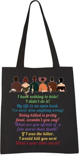 VAMSII Clue the Movie Tote bag Murder Mystery Shoulder Bag Mrs. White Quote Bolsa de compras de comestibles