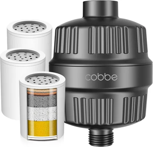 Miniatura 16 de Cobbe Filtro de cabezal de ducha de 20 etapas con KDF-55 para agua dura, filtro de agua de alto rendimiento con 2 cartuchos reemplazables, elimina