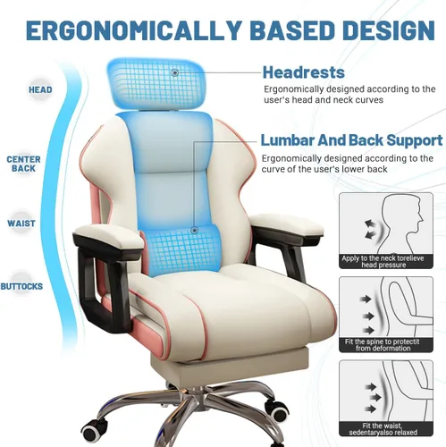 Miniatura 4 de Silla ejecutiva para computadora, silla de escritorio para oficina en casa, ángulo ajustable, ergonómica, de altura ajustable, sillas de cuero PU