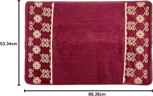 Miniatura 6 de Popular Bath Alfombra de baño, colección Vlegant Rosa, Borgoña/Oro