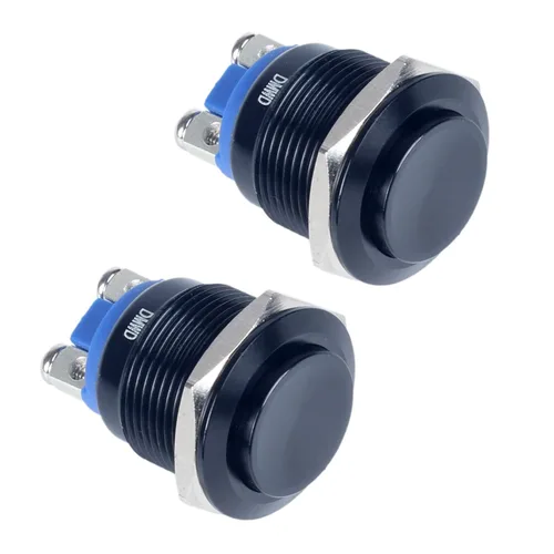 Miniatura 8 de Paquete de 2 interruptores de botón momentáneos de metal de 0.630 in, impermeables, IP66, terminales de tornillo antivandálicos de 12 V, 24 V, 36 V