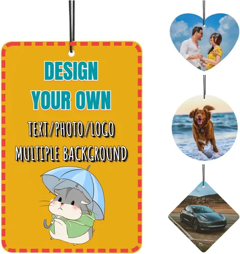 Ambientador personalizado para automóvil, diseña el tuyo con imagen de texto fotográfico, regalo personalizado para cumpleaños del día de San