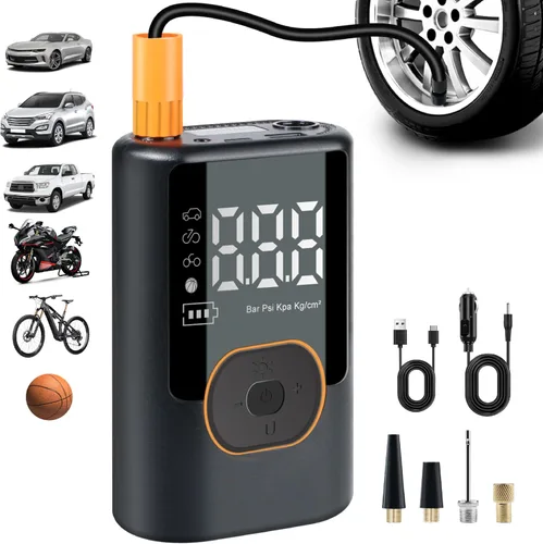 Inflador de neumáticos, compresor de aire portátil de 150 PSI, bomba de aire para bicicleta, bomba de aire inalámbrica para neumáticos de automóvil,