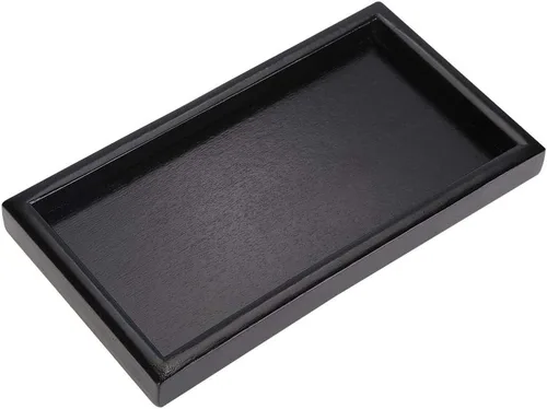 Miniatura 4 de Bandeja de té con forma rectangular de madera maciza versátil para té, café, aperitivos, comidas, bandeja para servir, platos de restaurante
