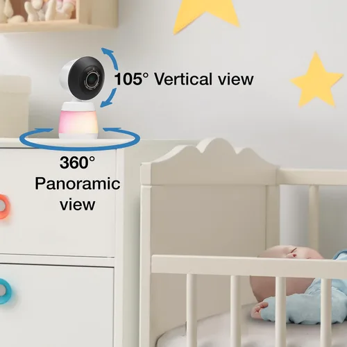 Miniatura 8 de VTech Smart WiFi Baby Monitor, 2 cámaras para gemelos y dos habitaciones – Pantalla dividida de 7 pulgadas, sensor 2K, visión gran angular