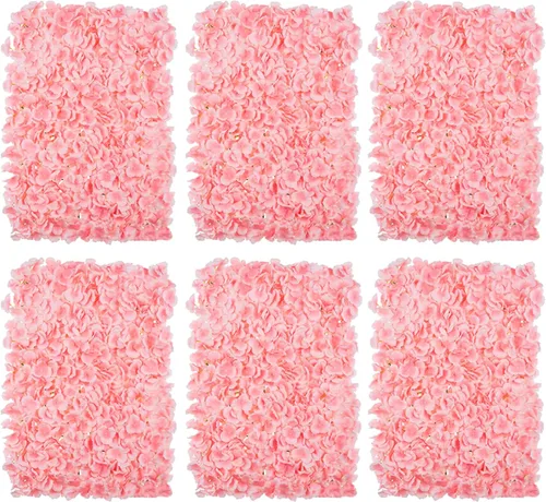 BLOSMON Panel de Pared de Flores Telón de Fondo Decorativo Rubor Telón de Fondo Floral Artificial para Boda Fiesta Baby Shower Nupcial, 6 Piezas