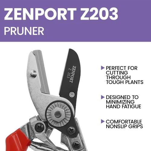 Miniatura 6 de Zenport Z203 Podadora resistente, acción de yunque, asas rojas, acero, 8.5 pulgadas