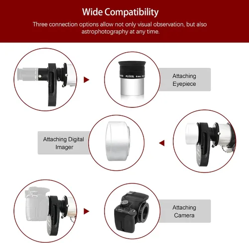 Miniatura 5 de Rueda de filtros Astromania para telescopio, cajón de filtros compatible con filtro de telescopio de 1.25 pulgadas para observación de planetas