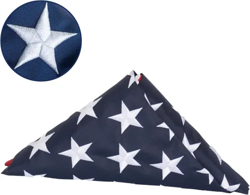 Miniatura 10 de AZCOVER - Bandera estadounidense de 10 x 15 pies para exteriores, estrellas bordadas y rayas cosidas, bandera estadounidense de nailon 210D