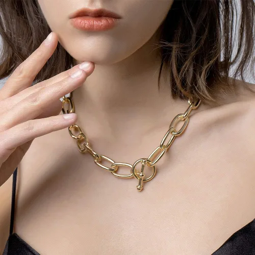 Miniatura 4 de LILILIE&WHTE - Collar de cadena gruesa para mujer, collar de cadena gruesa, collares de moda, cadena de eslabones de Cable, gargantilla, collares