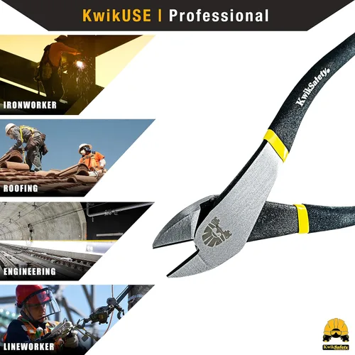 Miniatura 5 de KwikSafety - Charlotte, NC - PINZA Alicates de ferretería Alicates de corte diagonal de alta resistencia, cabeza en ángulo, barras de refuerzo