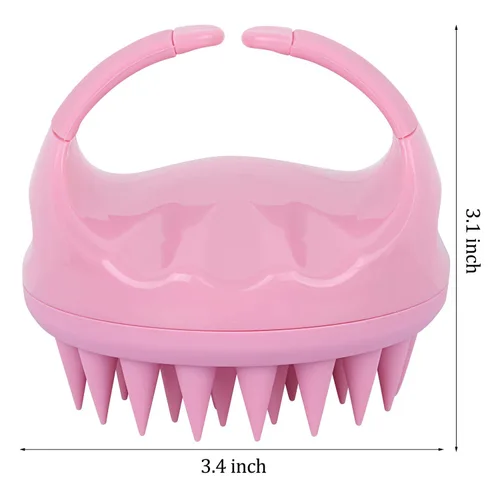 Miniatura 3 de Cepillo de silicona para masaje de cuero cabelludo y champú, cepillo de limpieza de mano para ducha