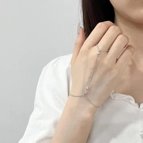 Miniatura 54 de Pulsera de plata de ley 925 para mujer, pulsera de mano para mujer, pulseras esclavas de 7 a 9 pulgadas ajustable
