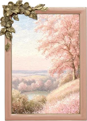 Marco de fotos floral rosa vintage, 4 x 6 pulgadas, para visualización vertical y horizontal en mesas, perfecto para decoración del hogar, boda,