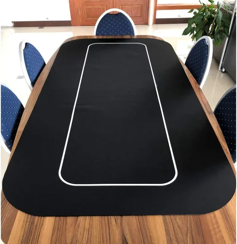 Miniatura 3 de Yuanhe 70 "x 35" Rectángulo portátil Sure Stick Espuma de goma Poker Mesa de Poker Layout Mat (Negro)