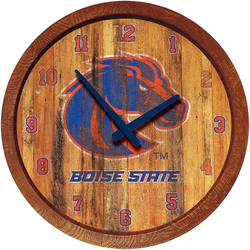 Miniatura 127 de The Fan-Brand NCAA Oklahoma Sooners: Reloj de pared con parte superior de barril de imitación para decoración de bar, decoración de fiesta