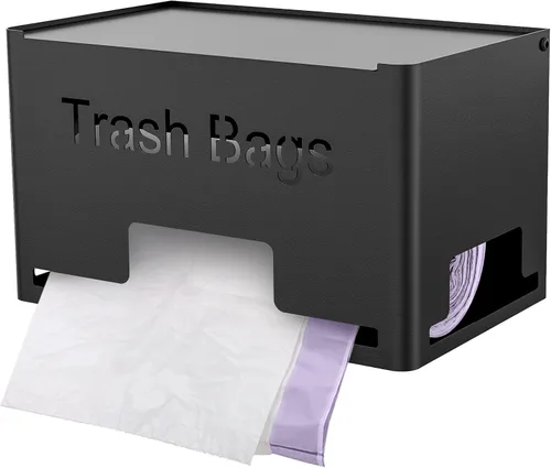 Miniatura 9 de STWWO Dispensador Grande para Bolsas de Basura, Dispensador de Bolsas de Basura de Metal con Soporte para Rollos, Organizador de Almacenamiento
