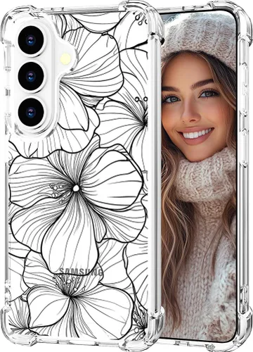 Miniatura 23 de Hungo Funda compatible con Samsung Galaxy S23 con diseño floral y bonito diseño transparente, femenino para mujeres y niñas, con hermoso clavel