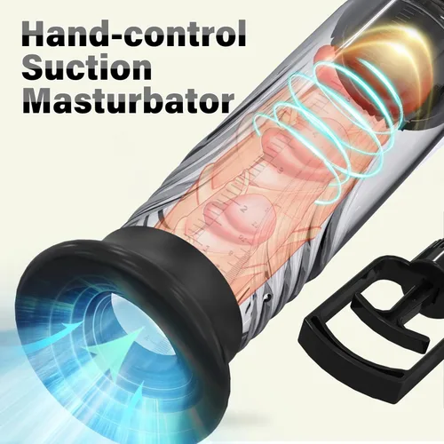Miniatura 2 de Bomba de vacío para pene, amplificador manual de pene, dispositivo de bombeo de aire de presión, juguetes sexuales para hombres adultos para Negro