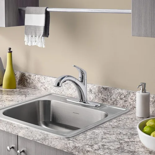 Miniatura 6 de American Standard 22SB.6252283S.075 Colony Top Mount Ada 25x22 Solo Tazón Acero Inoxidable 3 Agujeros Fregadero de Cocina
