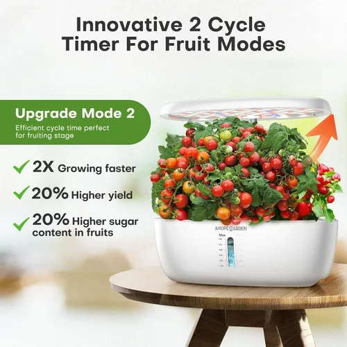 Miniatura 2 de Ahopegarden Sistema de cultivo hidropónico de jardín interior: 12 cápsulas Kit de germinación de plantas Kit de jardín de hierbas Lámpara de Blanco