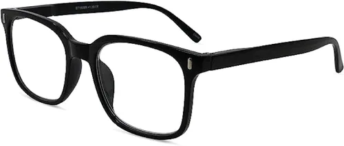 In Style Eyes Ageless - Gafas de lectura grandes, montura completa, ligeras, con marco cuadrado, para miopía, lentes de gran tamaño Negro