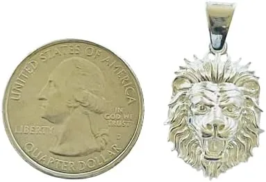 Miniatura 2 de Colgante de plata de ley 925 con dije de cabeza de león Leo del zodiaco Plata esterlina Sin gemas