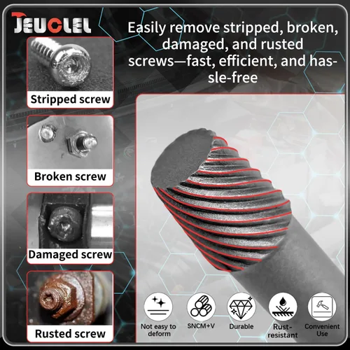 Miniatura 4 de Juego de 5 extractores de cuña de impacto de 1/2 pulgada, kit de adaptador de removedor de pernos fácil de quitar, herramienta de extracción
