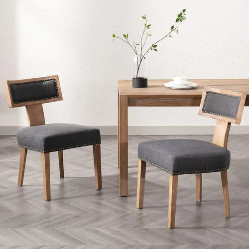 Miniatura 36 de RIVOVA Juego de 4 sillas de comedor modernas de mediados de siglo, tapizadas de piel sintética, sillas Parson modernas sin brazos de cocina, sillas