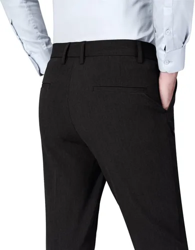 Miniatura 2 de ESSYSHE Pantalones de vestir ajustados para hombre, pantalones de vestir cónicos con parte delantera plana, pantalones de vestir elásticos