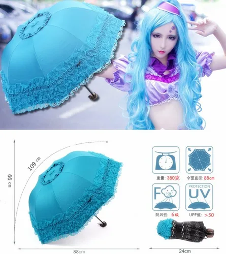 Miniatura 6 de Honeystore Paraguas plegable a prueba de rayos ultravioleta Princess Lace Parasol con cúpula anti-UV