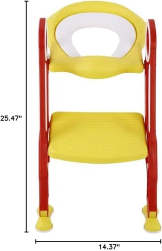 Miniatura 10 de Escalera portátil para silla de inodoro rígida para bebé con altura de escalón, reposabrazos doble y almohadillas antideslizantes para los pies