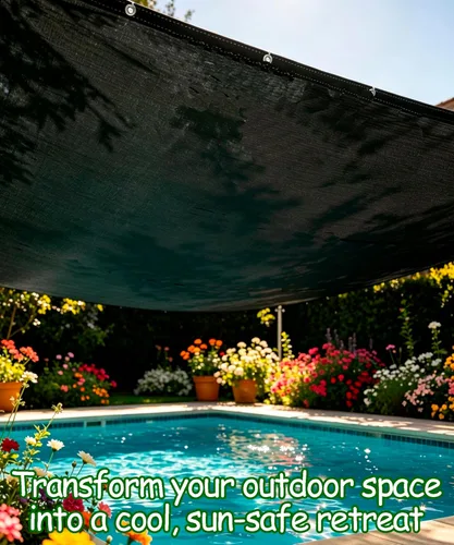 Miniatura 6 de Lona de malla 90% negra de 6 x 14 pies, resistente con ojales, toldo para patio, jardín, invernadero, gallinero, plantas, verduras, piscina Negro